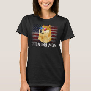 Shiba Inu Mum American Shiba Inu Dog Us Flag 4th O T-Shirt