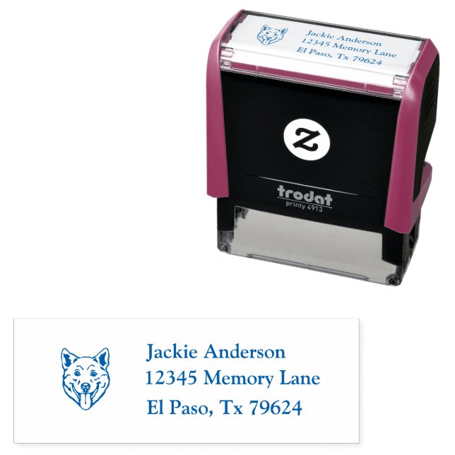 SHIBA INU | Name & Return Address Self-inking Stamp (In Situ)