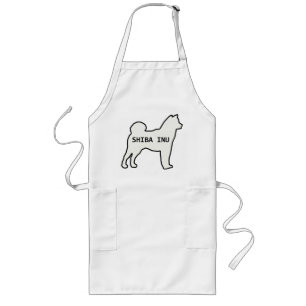 Shiba Inu name silhouette cream Long Apron