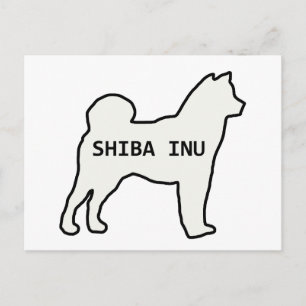 Shiba Inu name silhouette cream Postcard