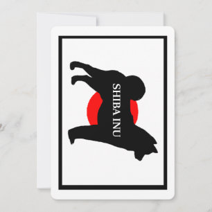 shiba inu name silhouette on flag invitation