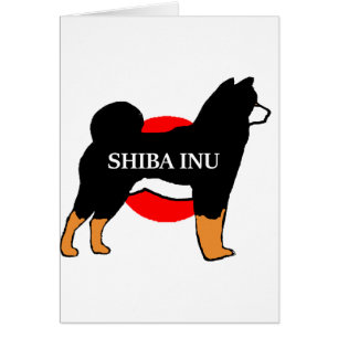 shiba inu name silhouette on Japan-flag black and