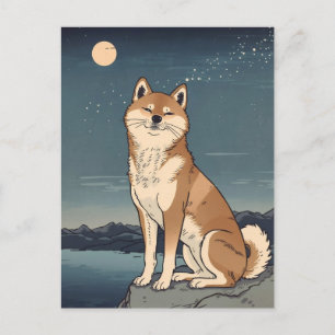 Shiba Inu Night Sky Postcard
