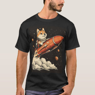 Shiba Inu on a Rocket T-Shirt