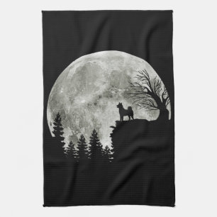 Shiba Inu On Mountain Halloween Gift For Dog Lover Tea Towel