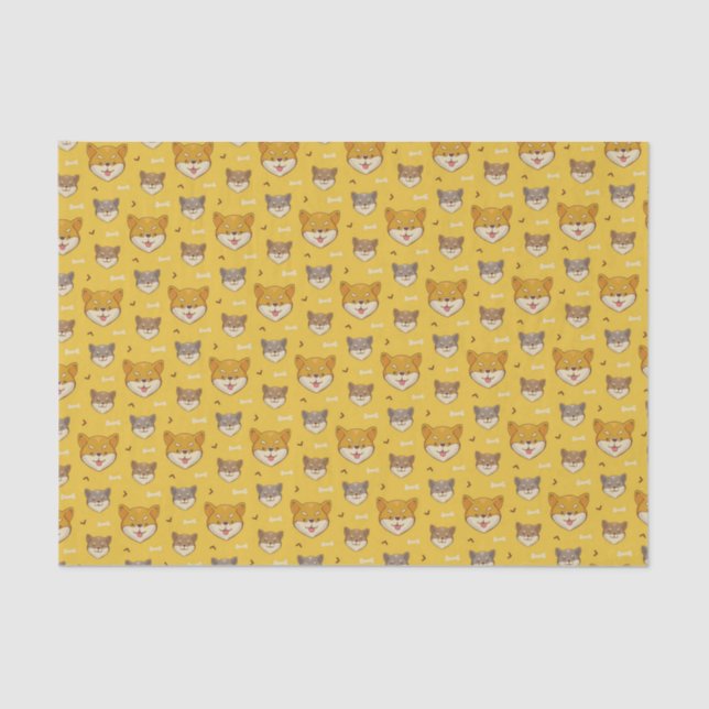 Shiba Inu Pattern Tissue Paper (Front)