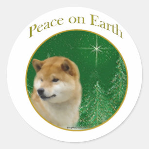 Shiba Inu Peace Classic Round Sticker