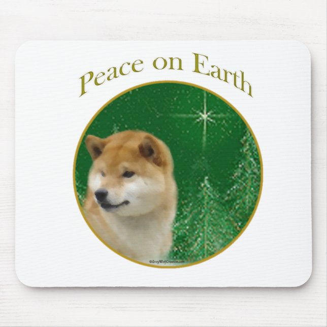 Shiba Inu Peace Mouse Pad (Front)