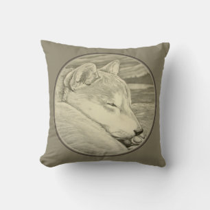 Shiba Inu Pillow Dog Lover Art Throw Pillows