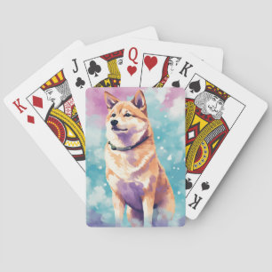 Shiba Inu Pop Art Dreamy & Whimsical Design Playing Cards