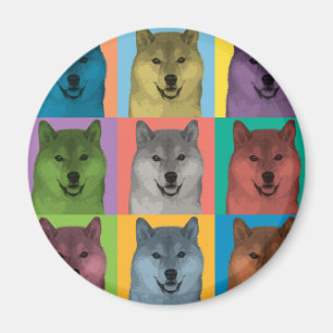 Shiba Inu Pop-Art Magnet