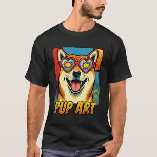 Shiba Inu Pop Art Retro Comic Style T-Shirt