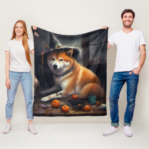 Shiba Inu Pumpkins Halloween Scary Fleece Blanket
