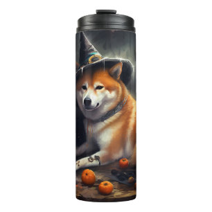 Shiba Inu Pumpkins Halloween Scary Thermal Tumbler