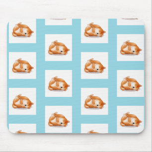 shiba inu puppies on the back pattern mouse pad