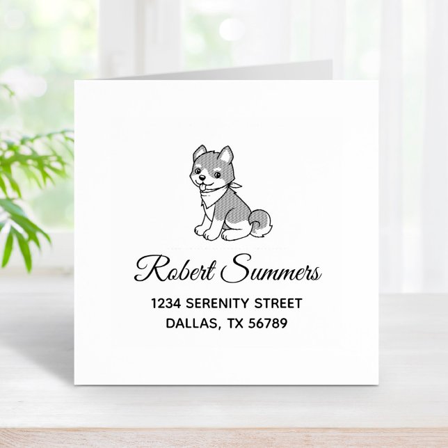 Shiba Inu Puppy Dog Address Rubber Stamp (Creator Uploaded)