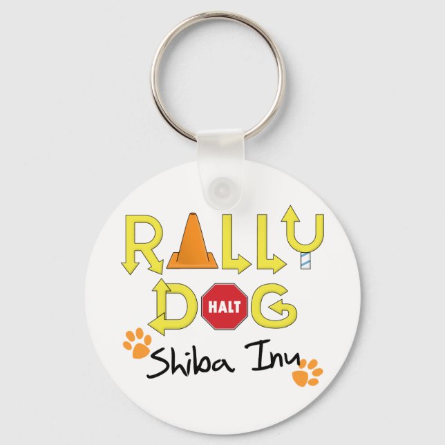 Shiba Inu Rally Dog Key Ring (Front)