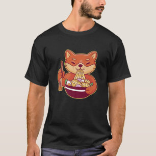 Shiba Inu Ramen Japanese Dog Eating Ramen Noodles T-Shirt
