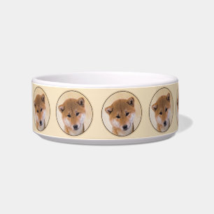 Shiba Inu (Red) Painting - Original Dog Art Bowl