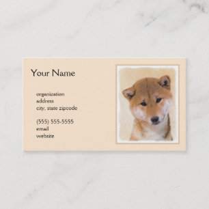 Shiba Inu (Red) Painting - Original Dog Art Business Card