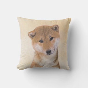 Shiba Inu (Red) Painting - Original Dog Art Cushion