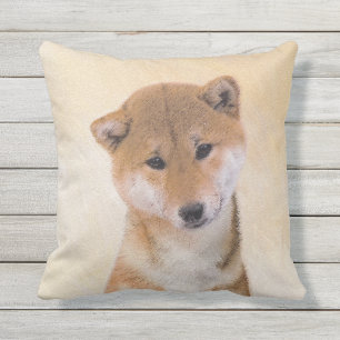 Shiba Inu (Red) Painting - Original Dog Art Cushion