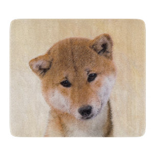 Shiba Inu (Red) Painting - Original Dog Art Cutting Board