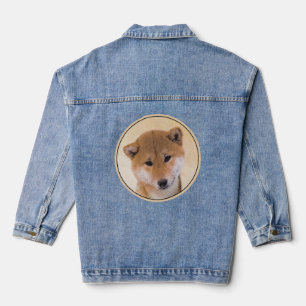 Shiba Inu (Red) Painting - Original Dog Art Denim Jacket