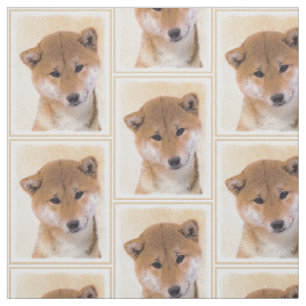 Shiba Inu (Red) Painting - Original Dog Art Fabric