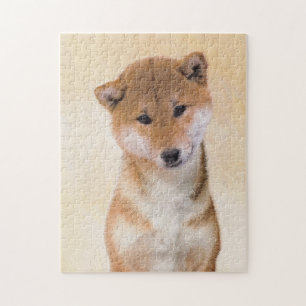 Shiba Inu (Red) Painting - Original Dog Art Jigsaw Puzzle