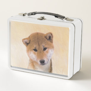 Shiba Inu (Red) Painting - Original Dog Art Metal Lunch Box