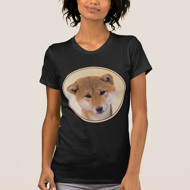 Shiba Inu (Red) Painting - Original Dog Art T-Shirt (Front)