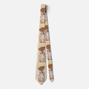 Shiba Inu (Red) Painting - Original Dog Art Tie
