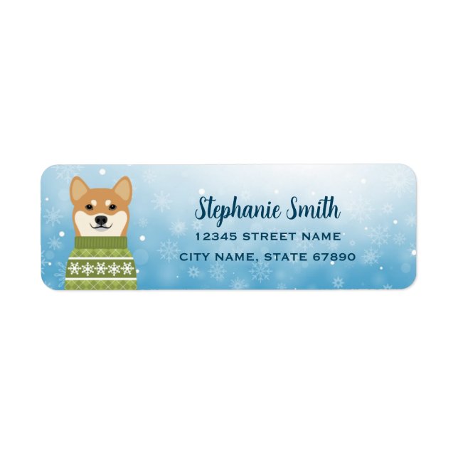 Shiba Inu Return Address Labels (Front)