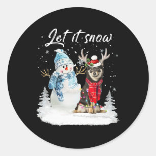 Shiba Inu Santa Dog Christmas Snowman Xmas Pajama Classic Round Sticker