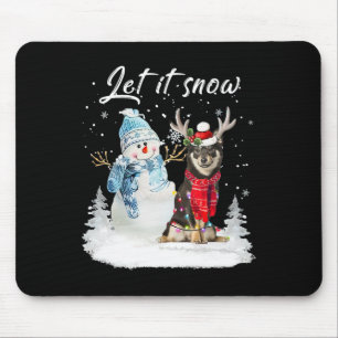 Shiba Inu Santa Dog Christmas Snowman Xmas Pajama Mouse Pad