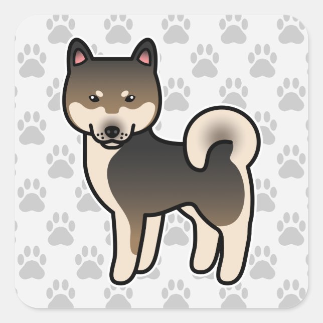 Shiba Inu Sesame Square Sticker (Front)