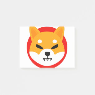 Shiba Inu SHIB Logo Crypto Blockchain Cryptocurren Post-it Notes