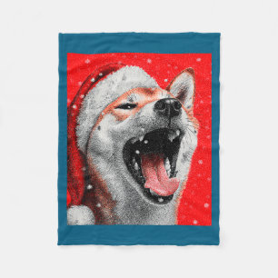 Shiba Inu Shirt Fleece Blanket