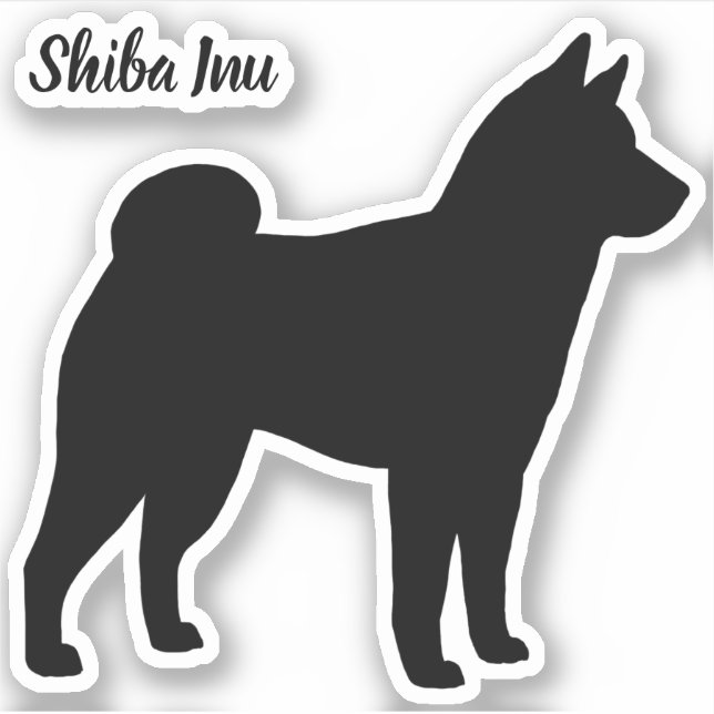 Shiba Inu Silhouette Dog Breed Vinyl Sticker (Front)
