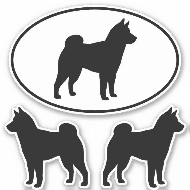 Shiba Inu Silhouettes Dog Breed Vinyl Sticker Set (Front)