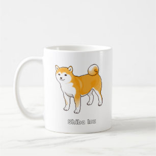 Shiba Inu Standing With A Gentle Smile Pixel Art Coffee Mug
