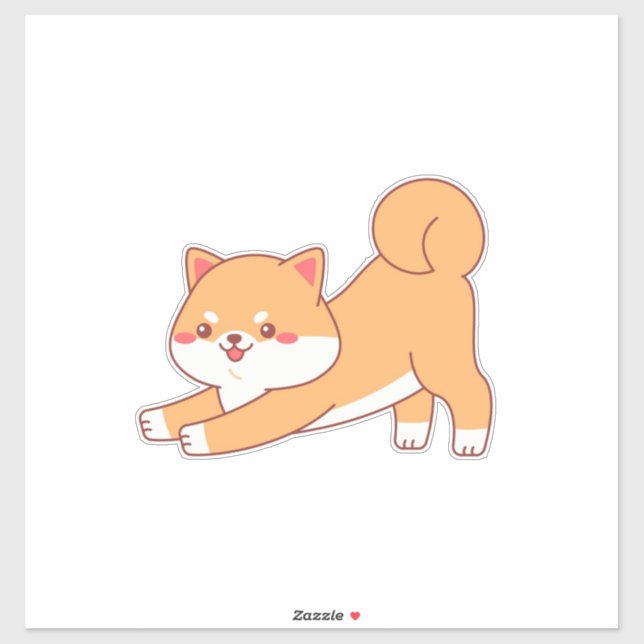 shiba inu stretching cartoon (Sheet)
