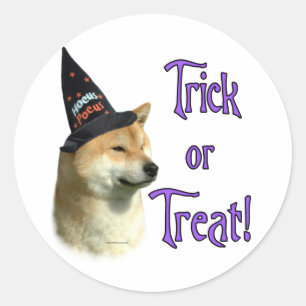 Shiba Inu Trick Classic Round Sticker