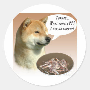Shiba Inu Turkey Classic Round Sticker