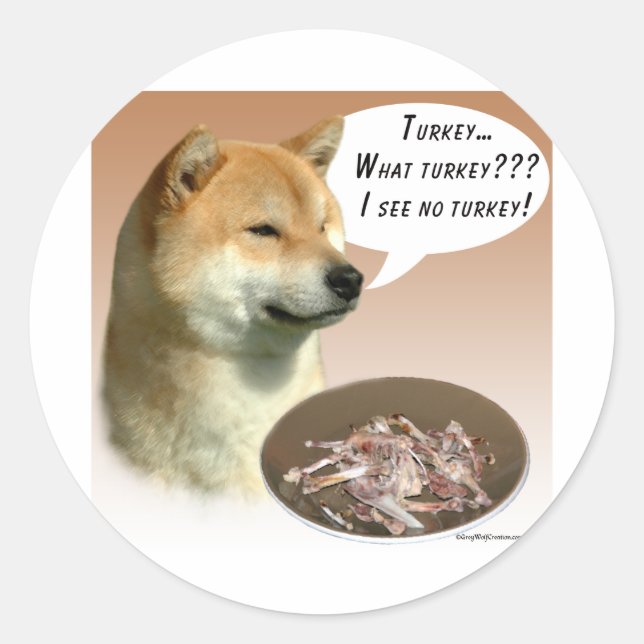 Shiba Inu Turkey Classic Round Sticker (Front)