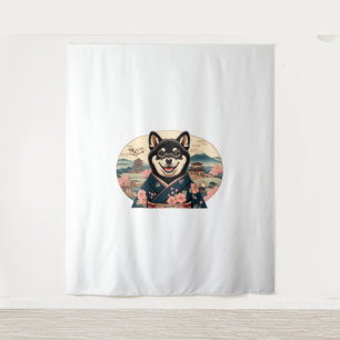 Shiba Inu Ukiyo-e style Tapestry