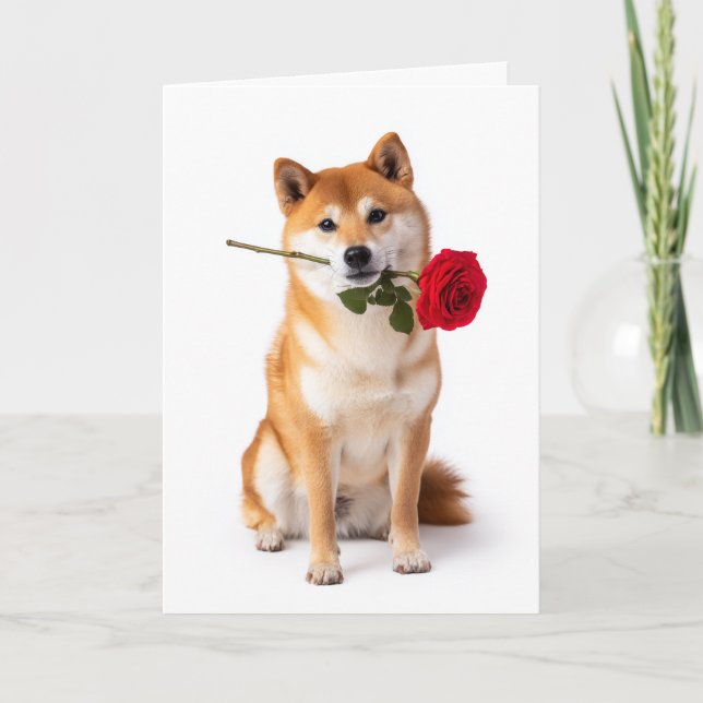 Shiba Inu Valentine – Quiet Devotion Card (Front)