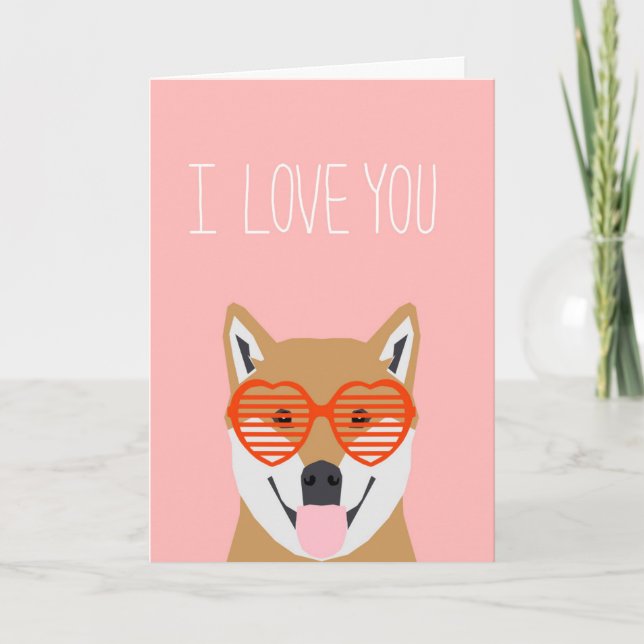 Shiba Inu Valentines - Love you Love Card Love Dog (Front)