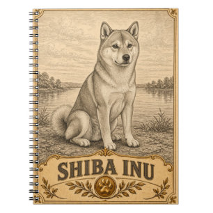Shiba Inu, Vintage Heritage Dog Notebook